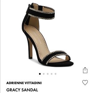 Adrienne Vittadini Black Rhinestone Heels-size 9